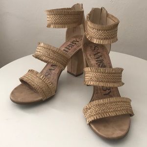 Sam & Libby straw block heels
